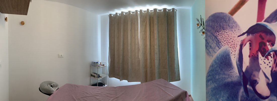 Sala reservada de massagem da Casa Sananda